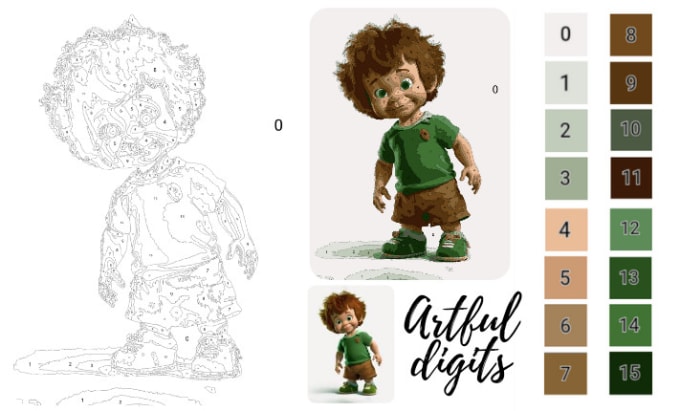 make customized number painting, artful digits