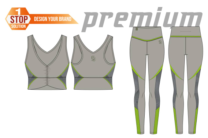 do fashion design tech packs for activewear and sportswear