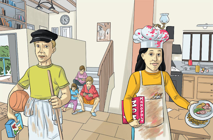 do amazing cartoon and realistic illustration at