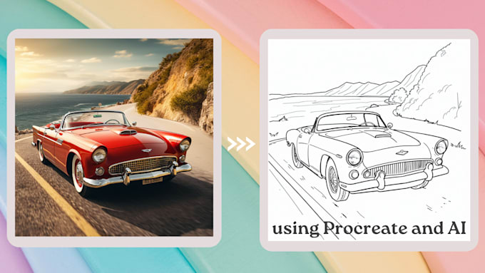 Convert any photo into coloring book page by Evangeeline | Fiverr