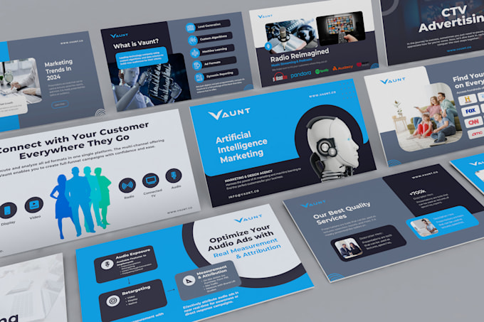 design a custom powerpoint master template, google slides, or canva presentation