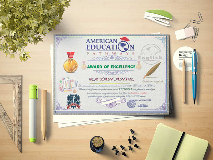design professional school certificates
