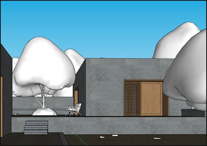 create architectural 3d model and render sketchup vray
