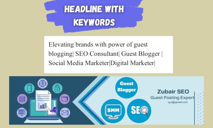 write and optimize your linkedin profile and banner design