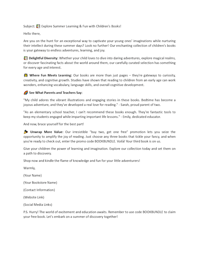 write your email copy