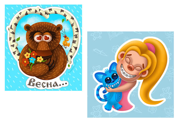 Draw sticker or avatar in cartoon colorful style by Ksenos_ks | Fiverr
