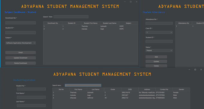 do java project with a database management