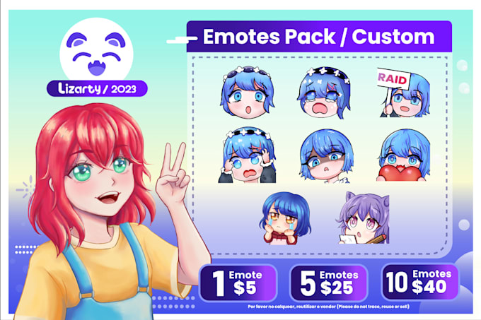 crearé emotes personalizados para twitch, kick y youtube