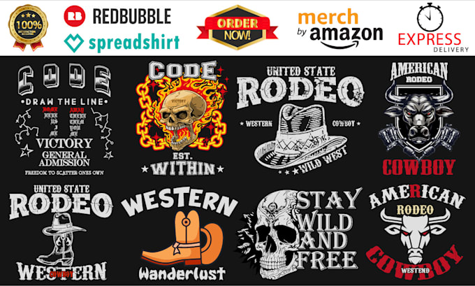 create custom western t shirt designs with vintage graphics