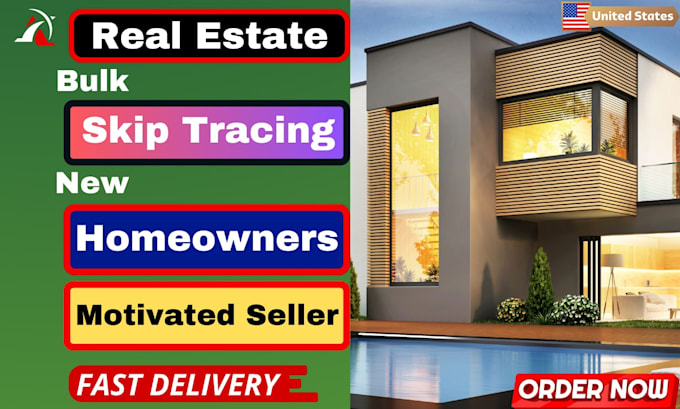 provide you motivated seller leads new homeowners list with llc skip trace whole