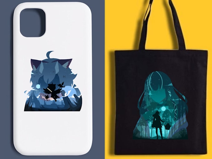 create anime tshirt design, album or book cover for you