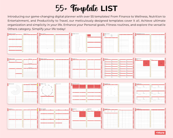 design an all in one digital planner, journal, tracker and goodnotes planner