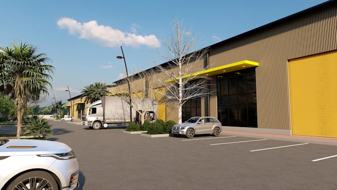 design 3d warehouse,commercial and industrial building realistic renders