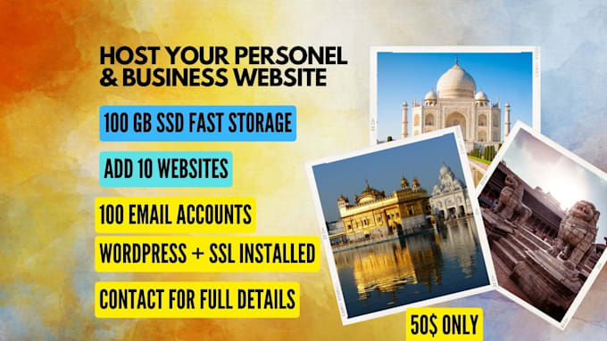 register hosting and domain for your website 1 year