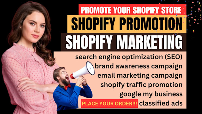 shopify marketing ecommerce promotion sales traffic seo email marketing campaign