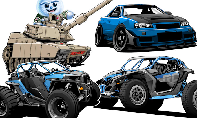make automotive illustration cartoon