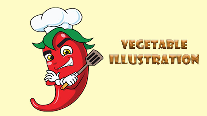 draw a cute cartoon of food, drink, fruit and vegetables