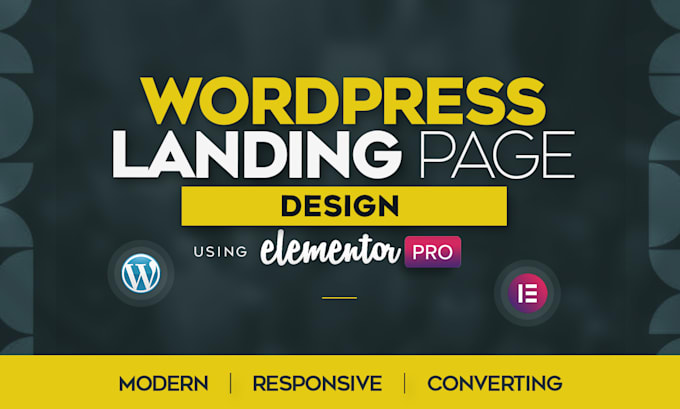 design wordpress landing page using elementor pro as a wordpress developer