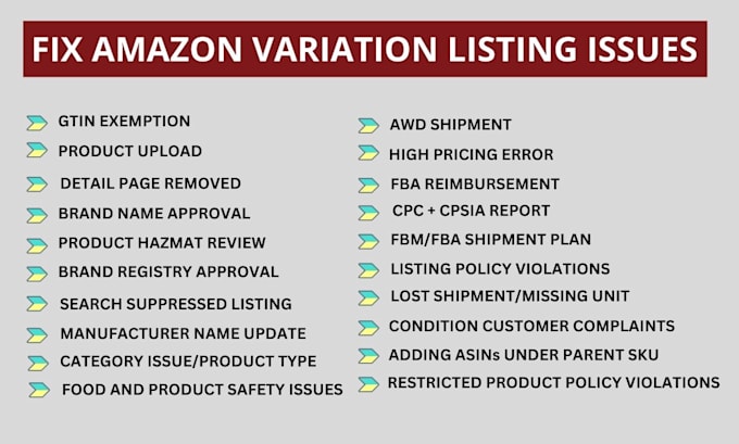 resolve and fix amazon product listing variation issues