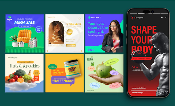 create a modern, business social media design
