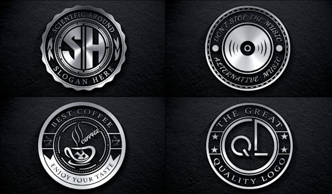 design professional 3d silver badge metallic logo