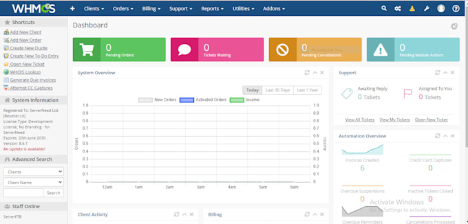 create full web hosting company website with whmcs  and whm cpanel