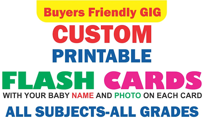 Create custom flash cards with name and photo by Waqaraashir | Fiverr
