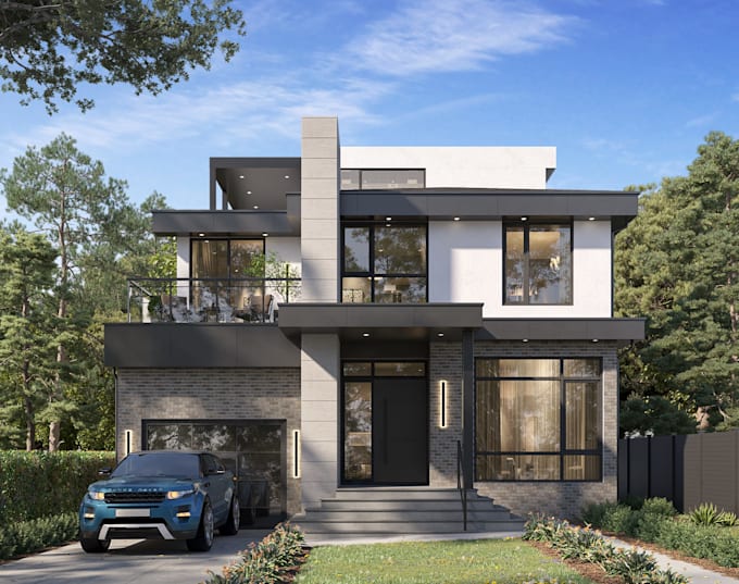 realistic exterior architectural rendering