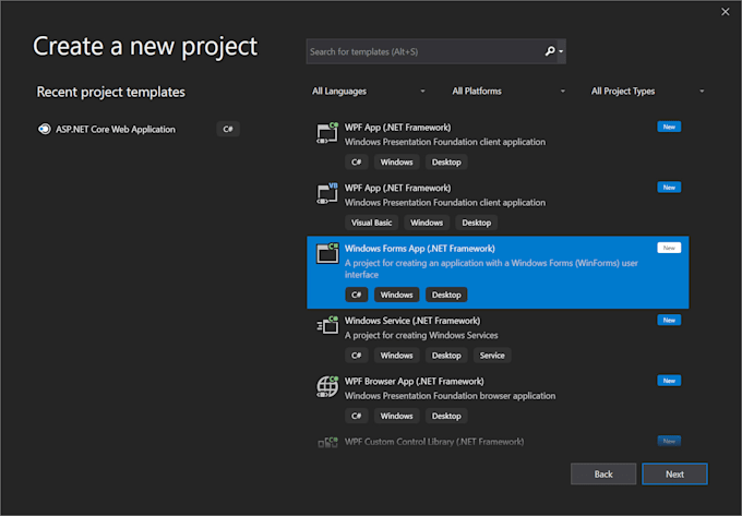 develop windows form application for desktop using c sharp