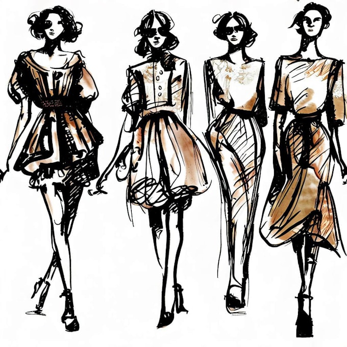 Draw fashion collection, illustration or sketch by Sadiyarbifaer | Fiverr
