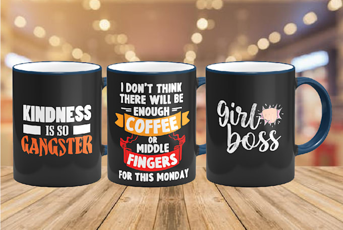 unique typographic designs for coffee mug or cup