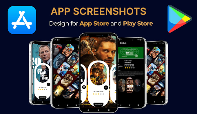 design app screenshots for app store and play store