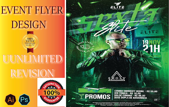 do amazing event flyer, poster, brochure design