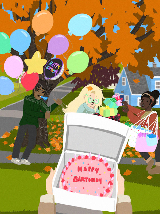 design a greeting birthday or holiday card digitally