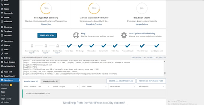 restore hacked wordpress, remove malware, virus