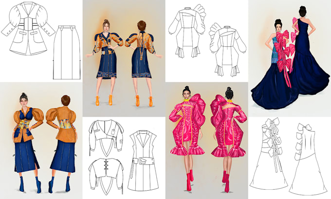 Draw beautiful fashion illustrations or sketches by Ushbatahir | Fiverr