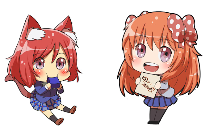 draw cute kawaii chibi anime for emote, avatar, sticker