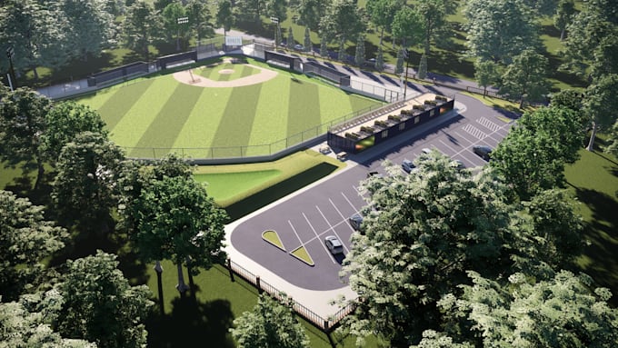 create professional 3d rendering of your baseball field and sports facilities