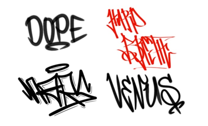 make graffiti with tagging style for your name or brand