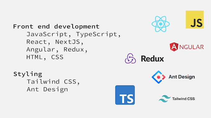 be your front end developer in react and angular