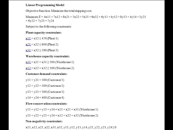 Do operations research and linear programming by Jafri123 | Fiverr