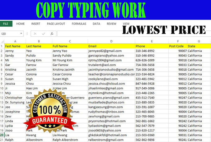 do excel data entry, data collection, web scraping, data mining
