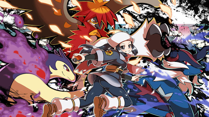 draw anime pokemon, digimon, fakemon, palworld trainer team