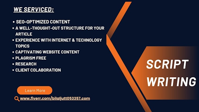 be your SEO script writer, script and blog content writer