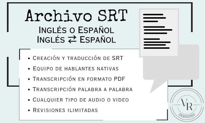 create and translate an srt file