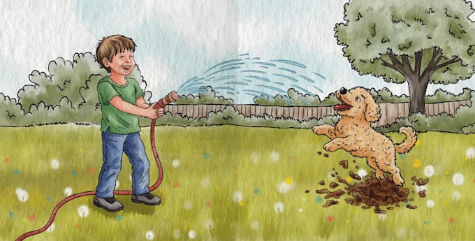 draw colorful cute childrens book illustrations
