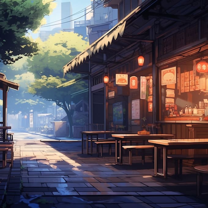 draw anime backgrounds and environment art