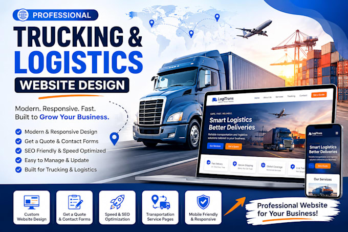 design a logistics trucking transport website with wordpress