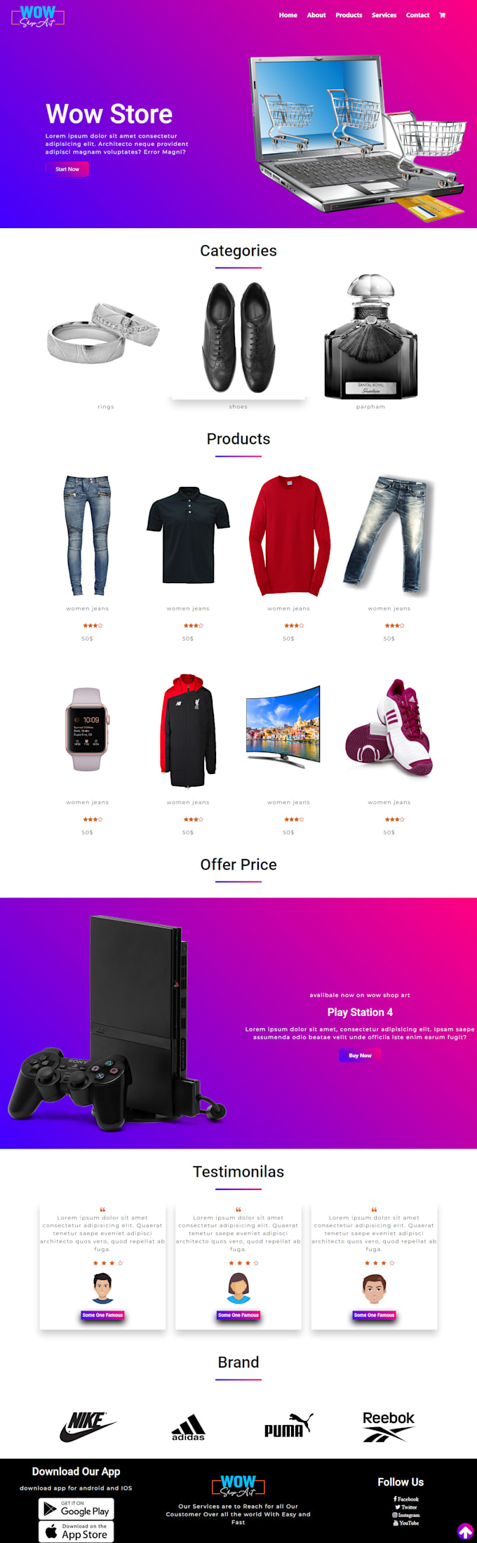 Landing page using html css jquery javascript by Wtdcompany2023 | Fiverr