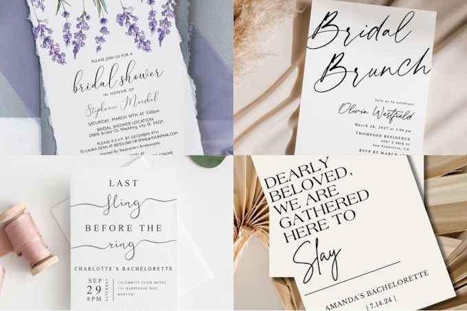 design bridal shower, bachelorette party invites and games